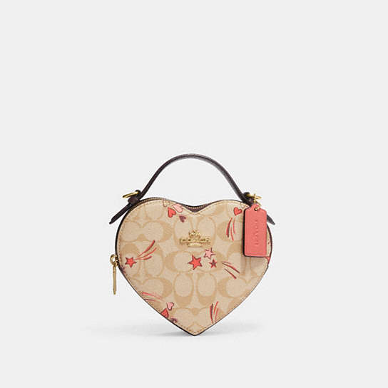 COACH® | Heart Crossbody In Signature Canvas With Heart And Star Print