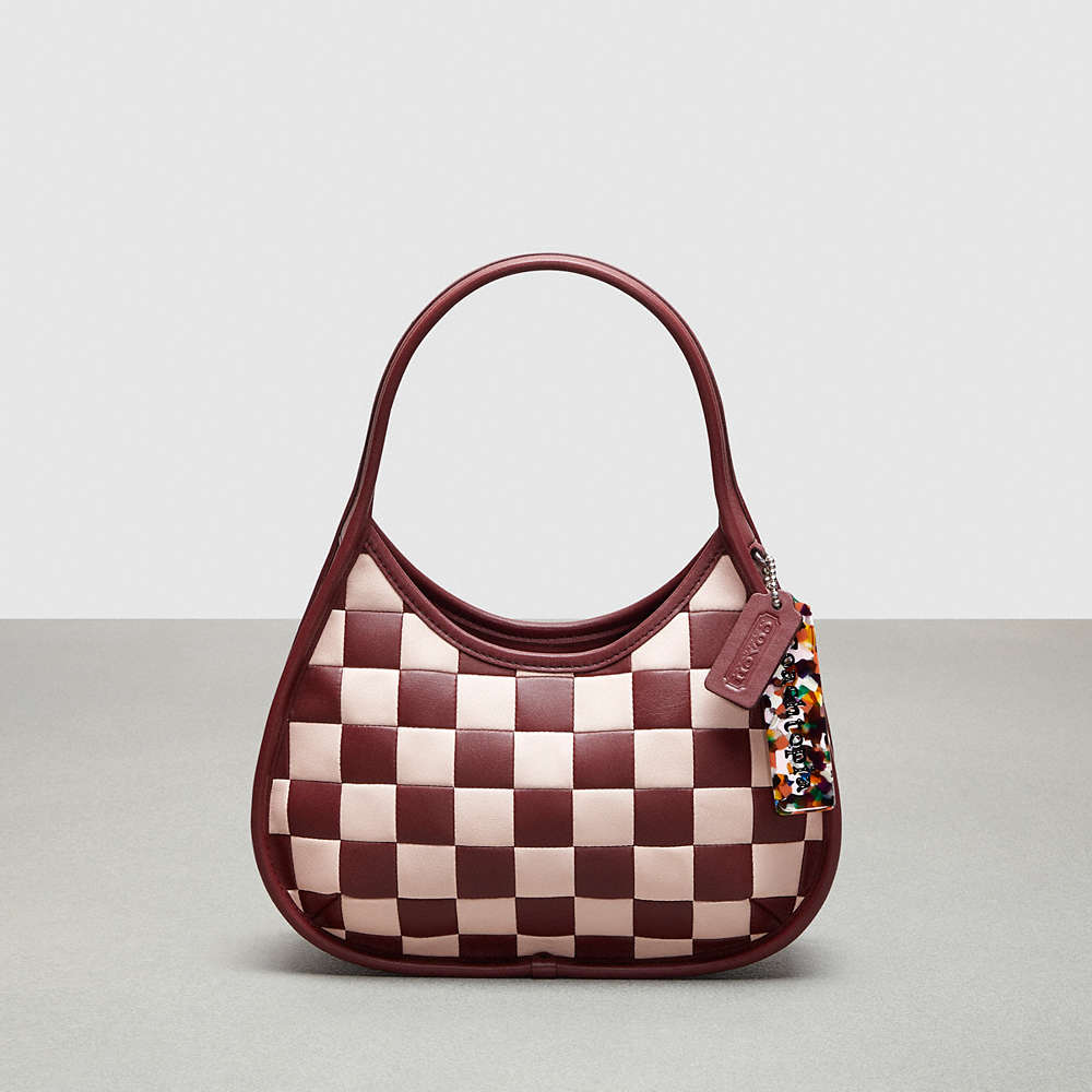 Coach Ergo Bag In Checkerboard Patchwork Upcrafted Leather In Wine/pink