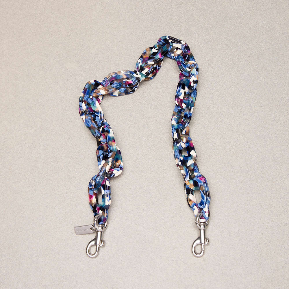 Coach Short Chain Strap In 70% Recycled Resin In Blue Multi