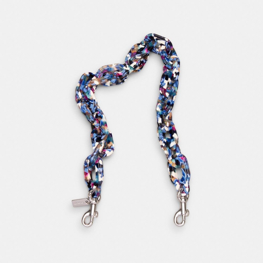 COACH Short Chain Strap With Recycled Resin Color Blue/Multi