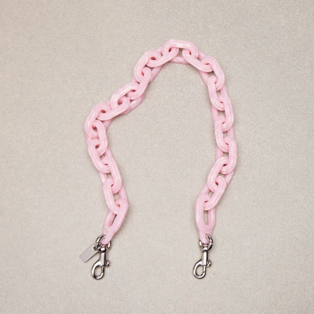 Coach Short Chain Strap In Pink