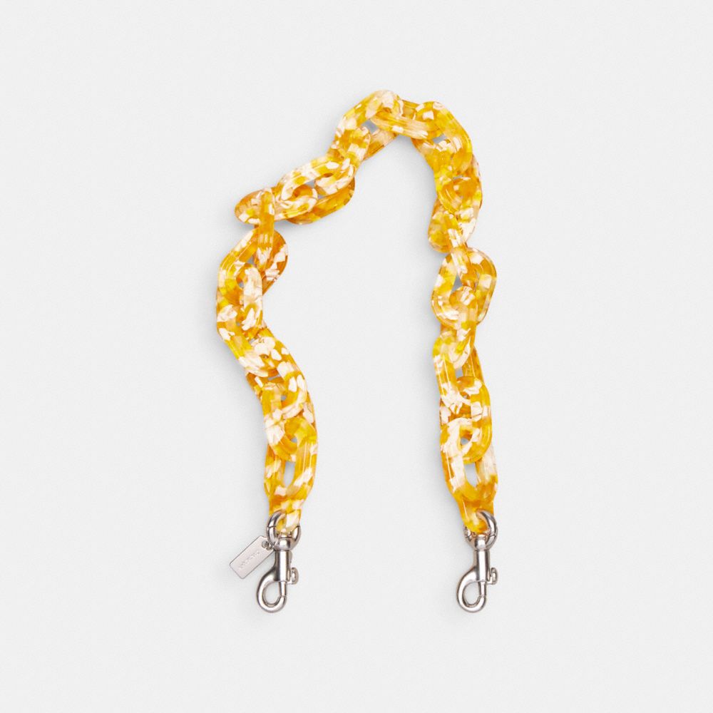 Short Chain Strap In 70% Recycled Resin In Yellow Multi