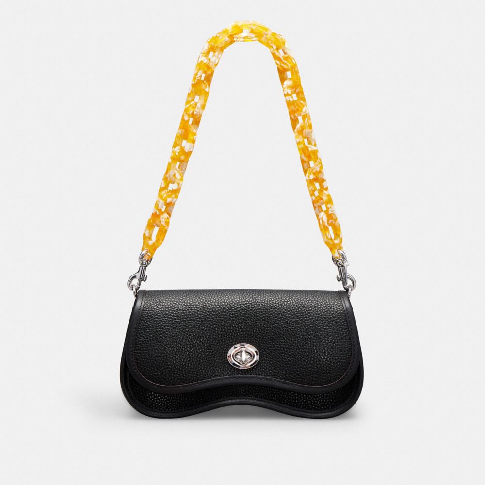 Coach Short Chain Strap In Yellow Multi