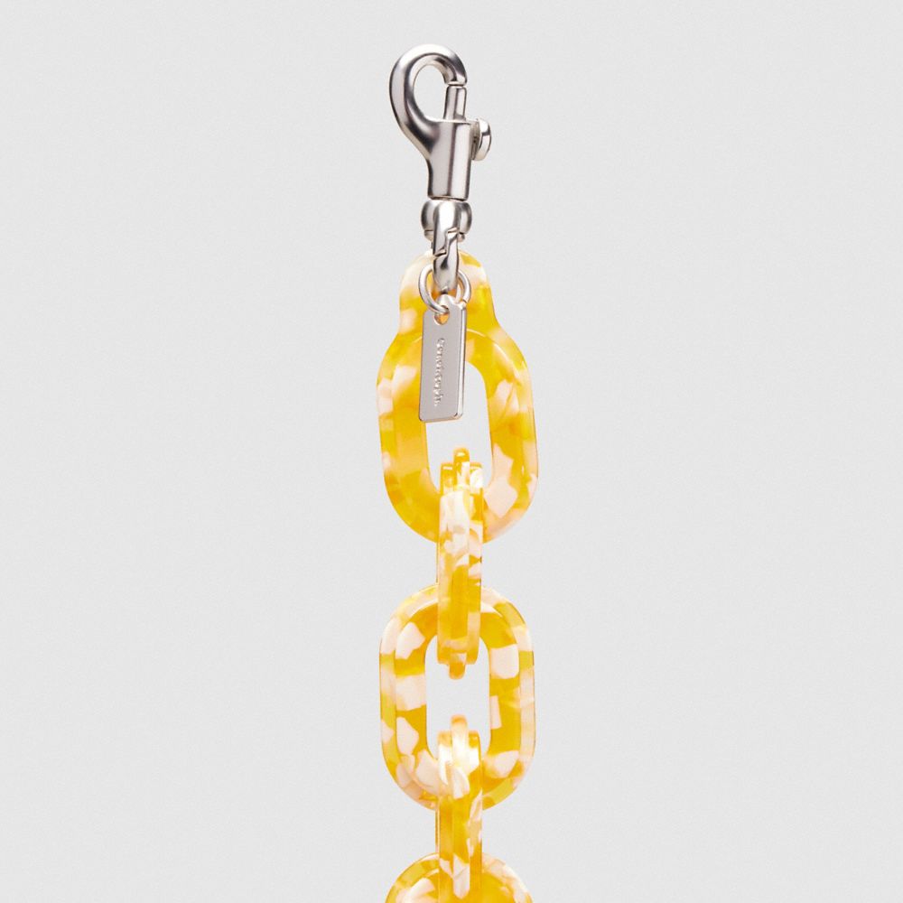 Coach Short Chain Strap In Yellow Multi