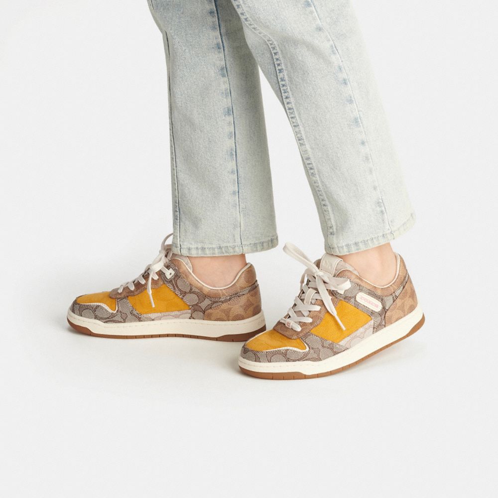 C201 Low Top Sneaker In Mixed Signature Fabric | COACH®