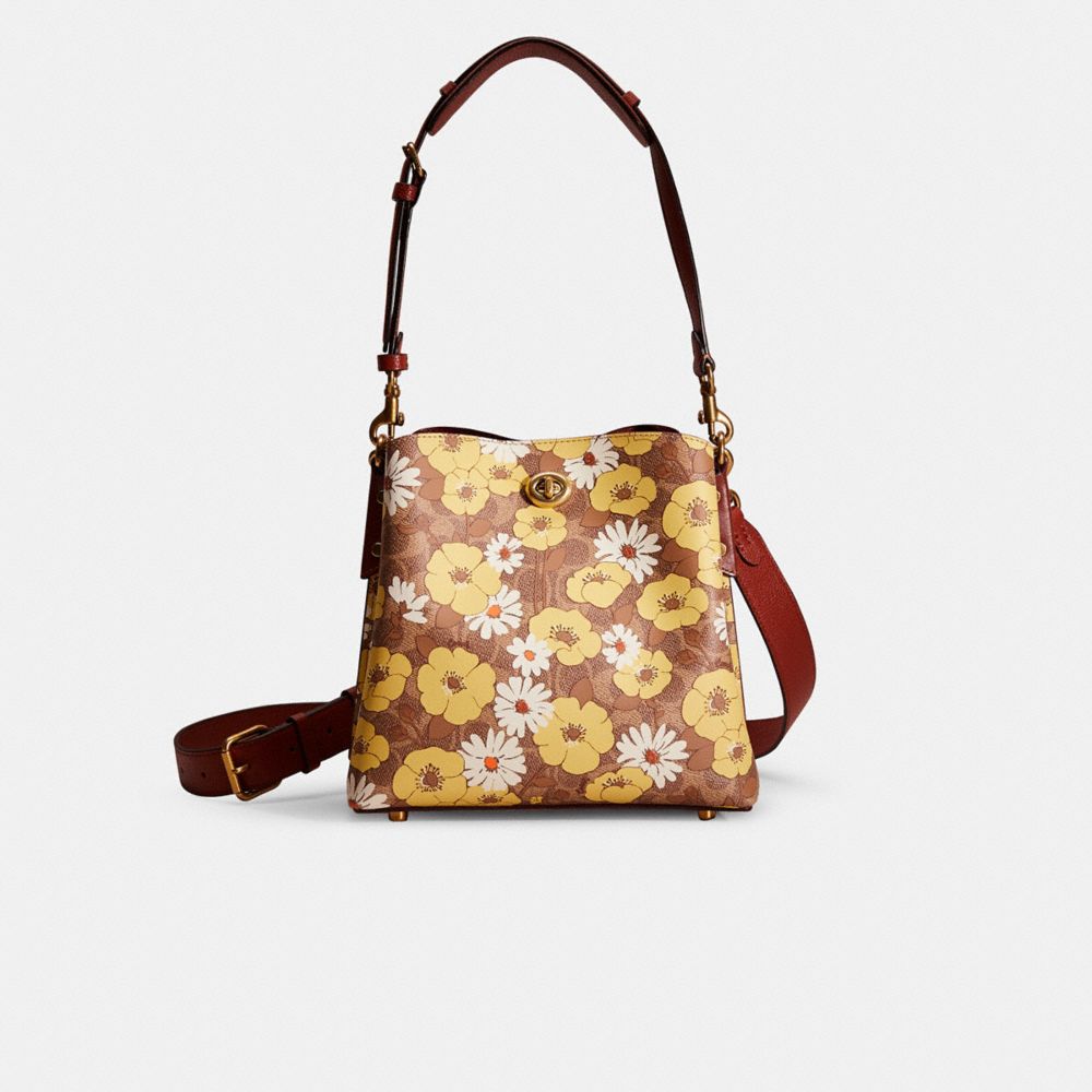 Coach Willow Bucket Shoulder Bag In Brass/tan Rust Multi