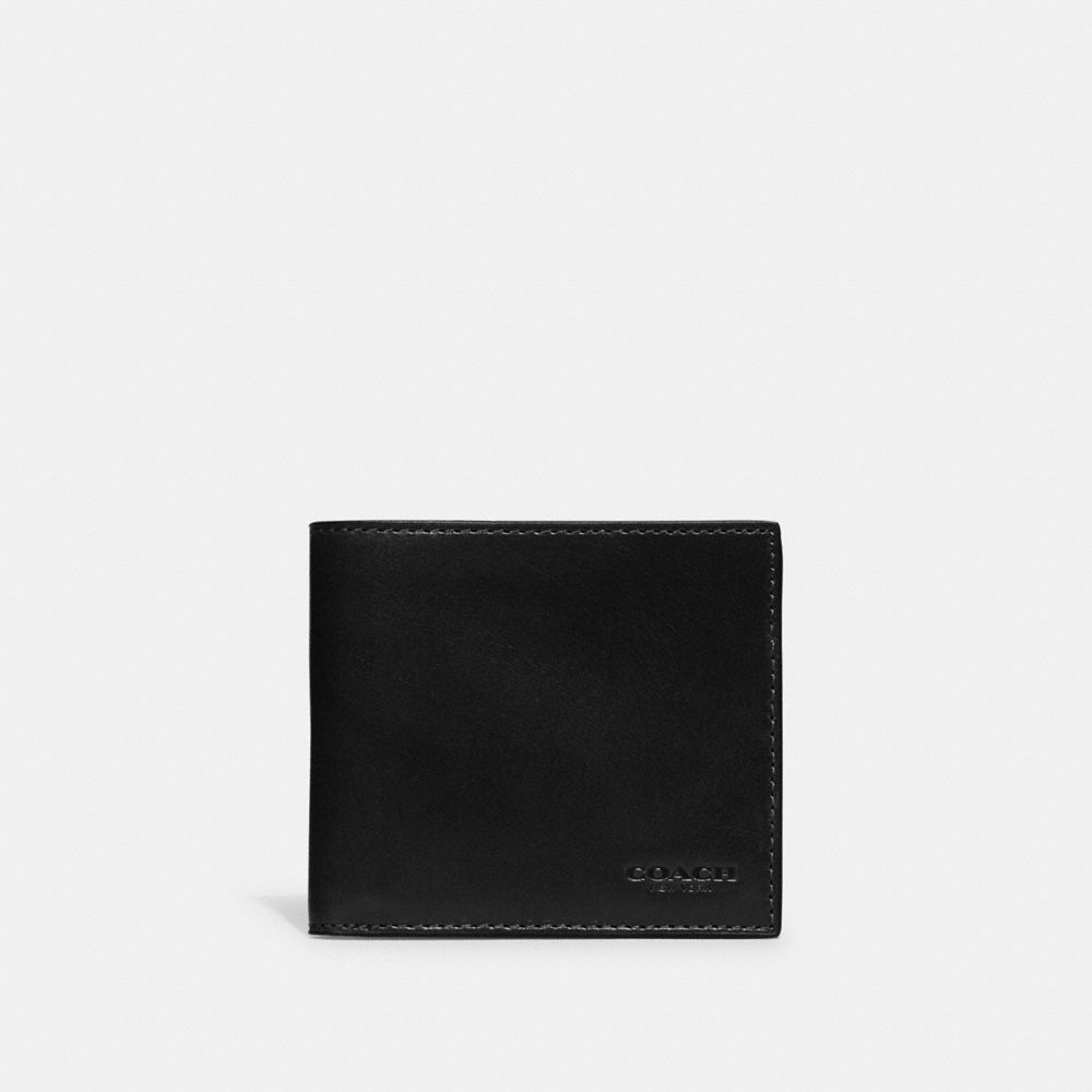 Coach Boxed Double Billfold Wallet In Black