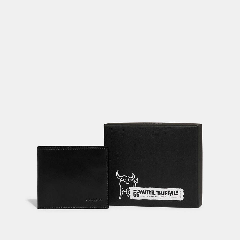 Shop Coach Boxed Double Billfold Wallet In Black