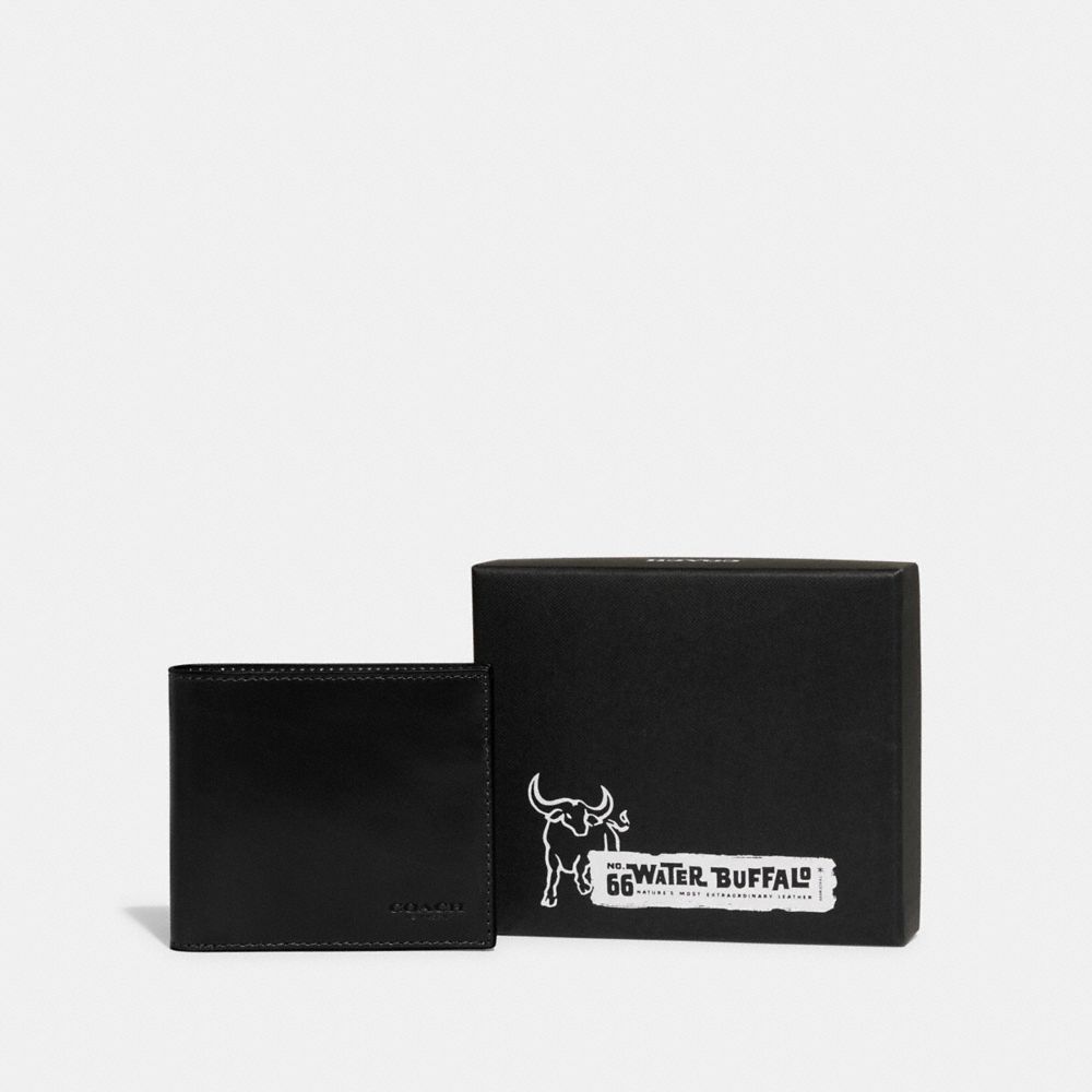 Coach Boxed Double Billfold Wallet In Black