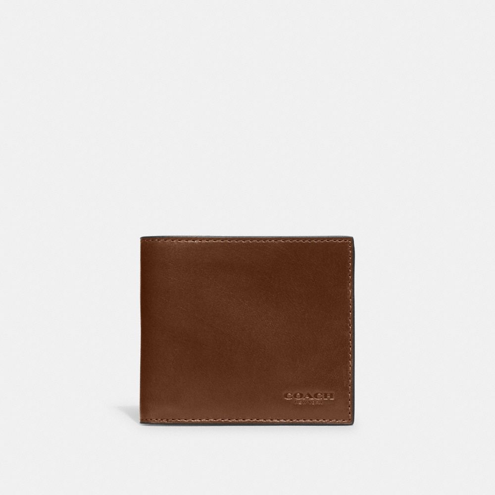 Coach Boxed Double Billfold Wallet In Dark Saddle