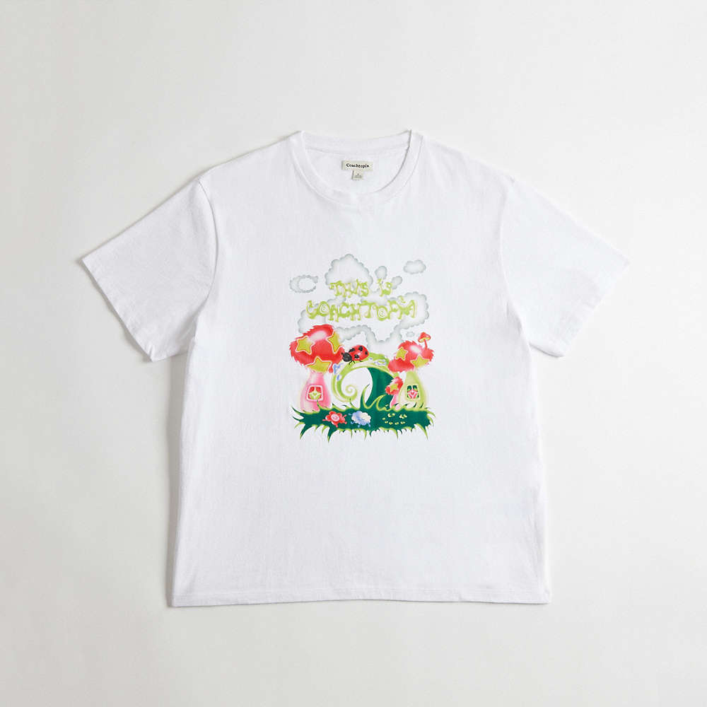 Coach Relaxed T Shirt In 97% Recycled Cotton: This Is Topia In White