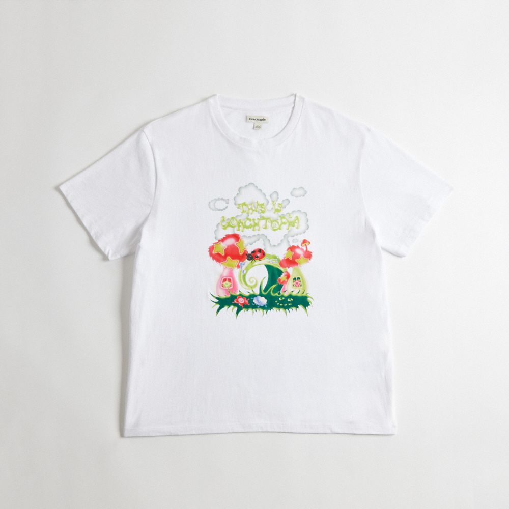 Coach Relaxed T Shirt In 97% Recycled Cotton: This Is Topia In White