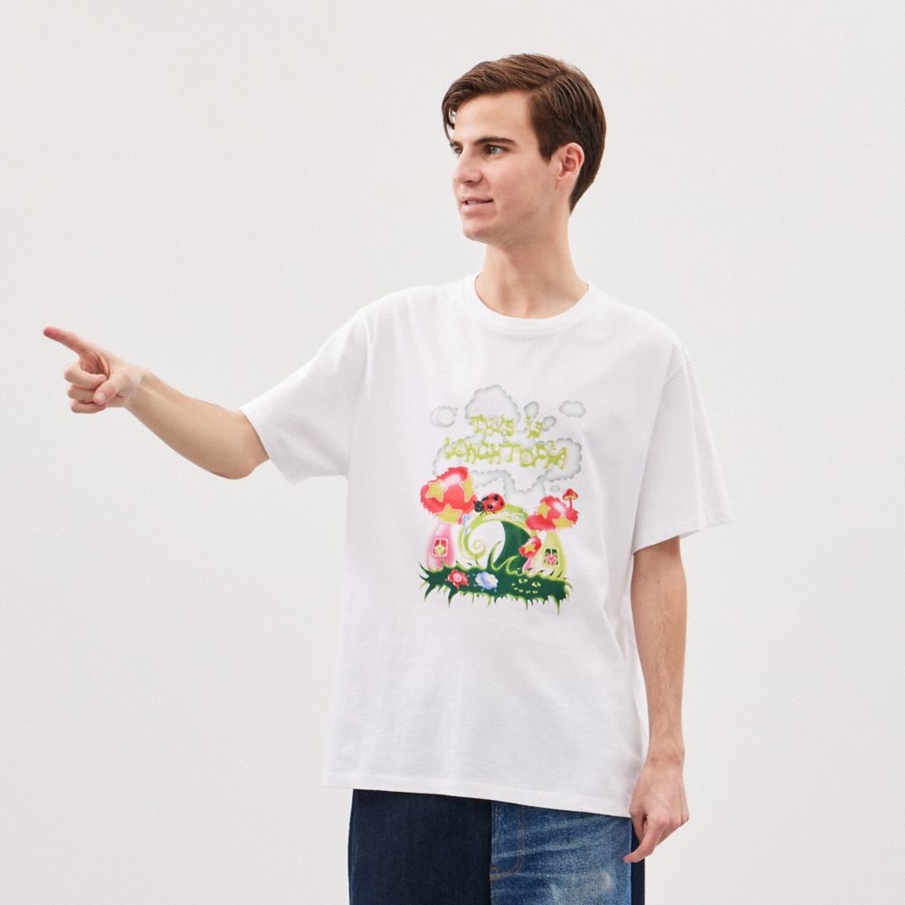 Coach Relaxed T Shirt With This Is Topia Print In White