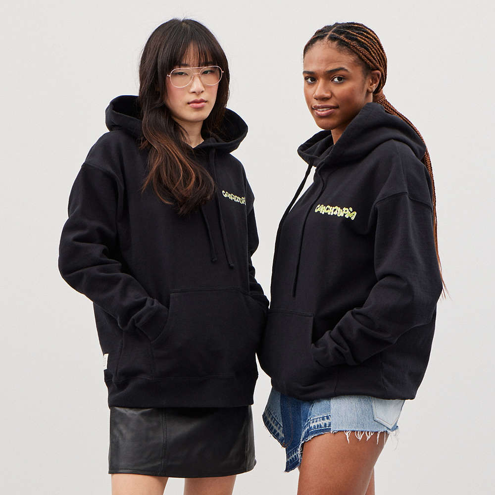 Shop Coach Hoodie In 98% Recycled Cotton: This Is Topia In Black