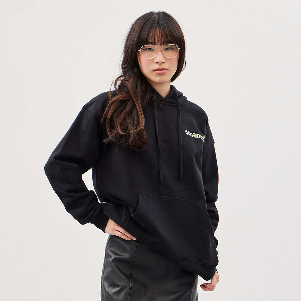 Shop Coach Hoodie In 98% Recycled Cotton: This Is Topia In Black