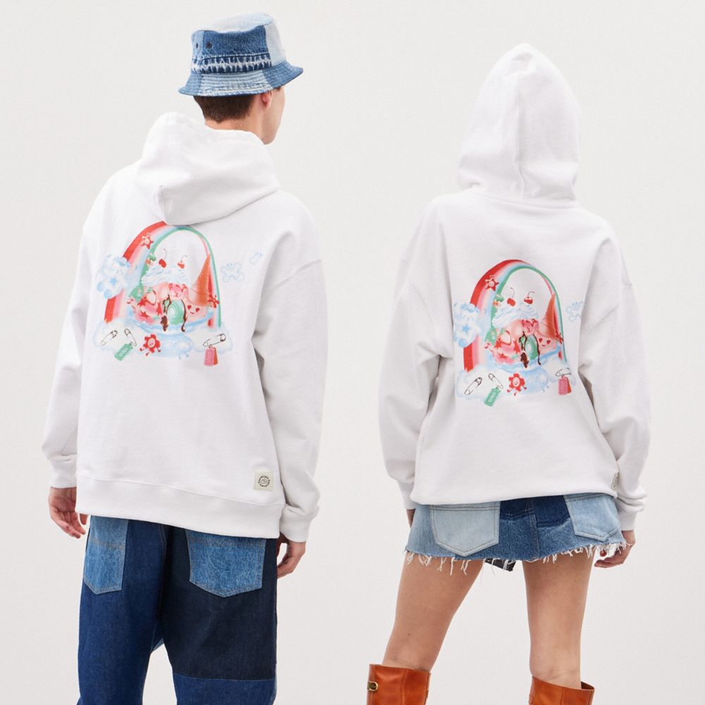 Coach Hoodie With This Is Topia Print In White