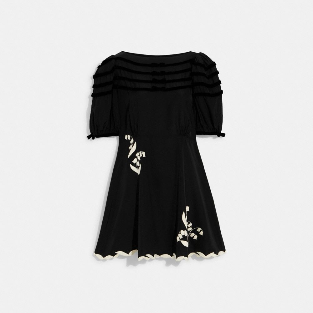 Babydoll Dress With Velvet Bows