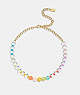 COACH®,COACH ENAMEL BEADED CHOKER NECKLACE,Gold/Multi,Front View