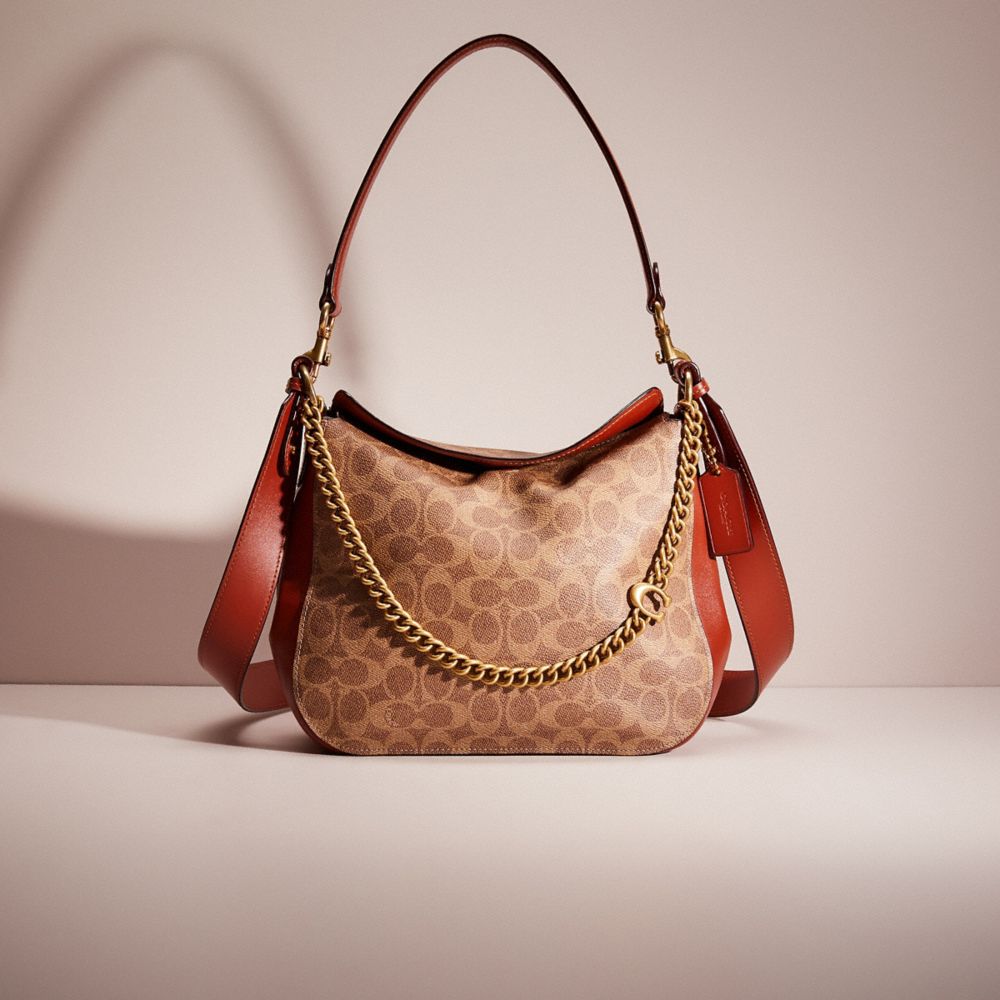 Restored Signature Chain Hobo In Signature Canvas COACH®