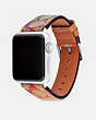 COACH®,APPLE WATCH® STRAP, 38MM, 40MM AND 41MM,Signature Coated Canvas,Rainbow Signature,Angle View