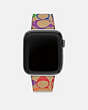 COACH®,APPLE WATCH® STRAP, 42MM, 44MM AND 45MM,Signature Coated Canvas,Rainbow Signature,Front View