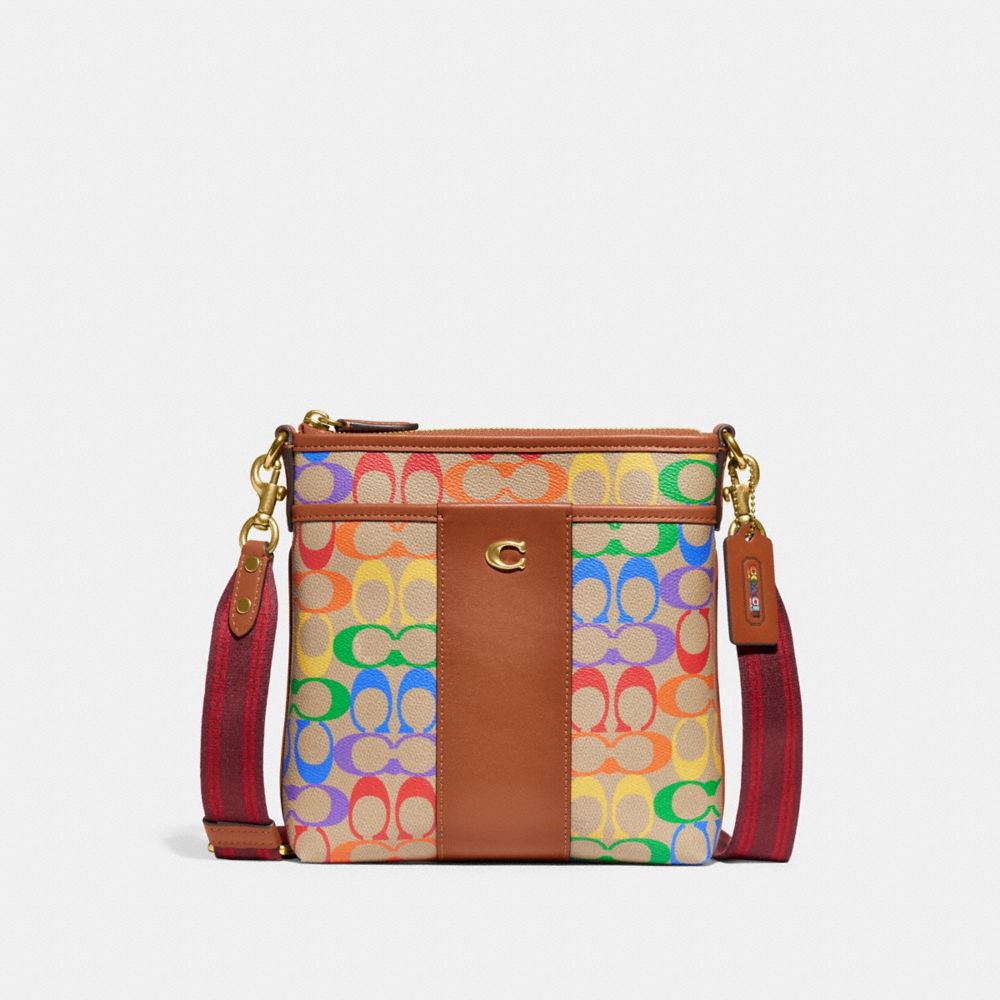 Kitt Messenger Crossbody In Rainbow Signature Canvas
