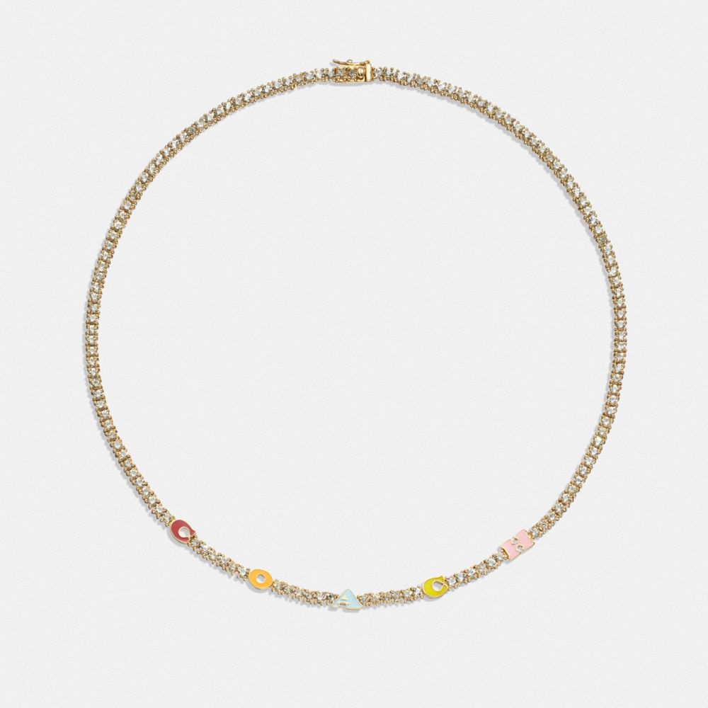 Enamel Coach Tennis Necklace