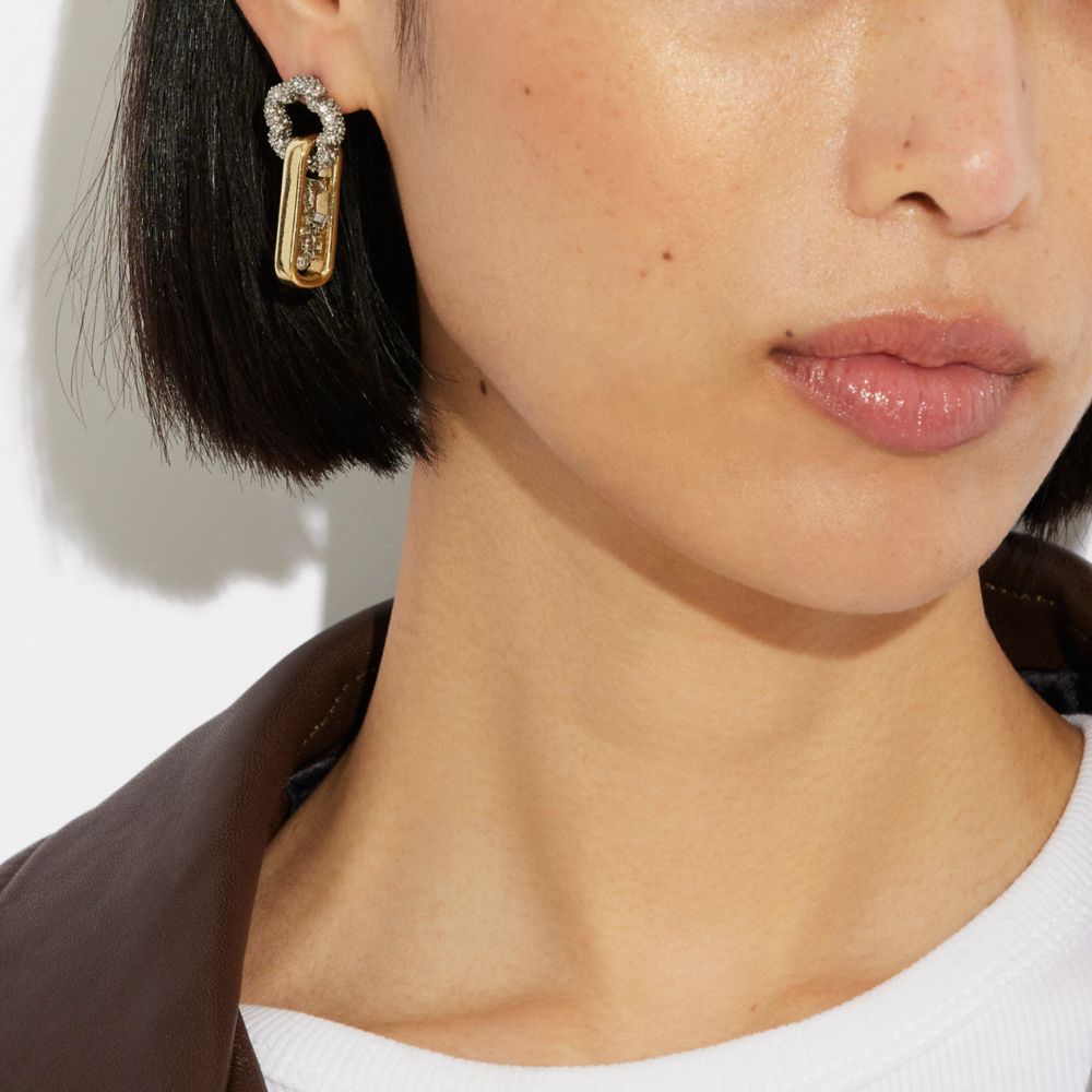 COACH】コーチ ピアス Hoop Earrings ローズゴールド - ピアス(両耳用)