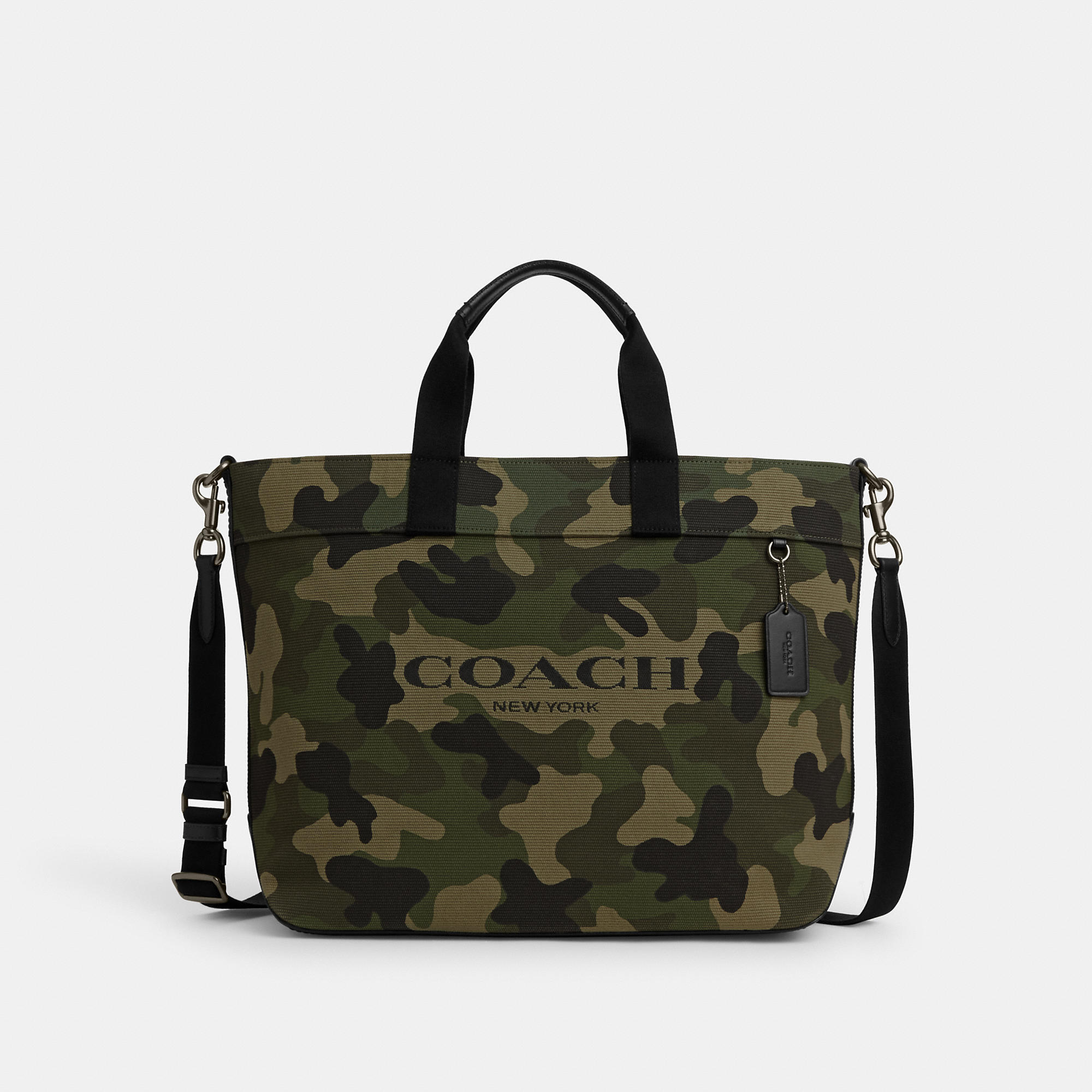 Coach Outlet Tote 38 With Camo Print In Green