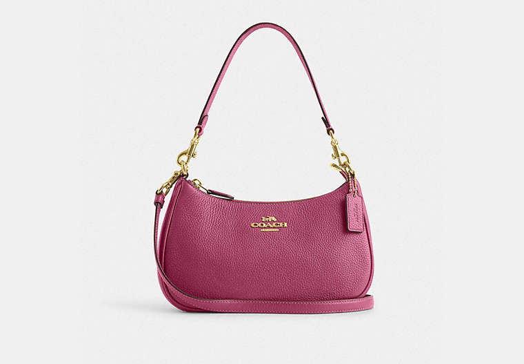 COACH®,TERI SHOULDER BAG,Leather,Anniversary,Im/Light Raspberry,Front View