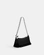 COACH®,CHARLOTTE SHOULDER BAG,Leather,Anniversary,Silver/Black,Angle View