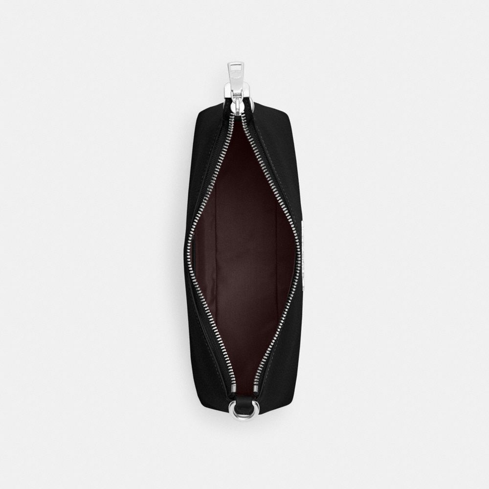 COACH®,CHARLOTTE SHOULDER BAG,Leather,Anniversary,Silver/Black,Inside View,Top View