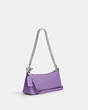 COACH®,CHARLOTTE SHOULDER BAG,Leather,Anniversary,Silver/Iris,Angle View