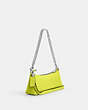 COACH®,CHARLOTTE SHOULDER BAG,Leather,Anniversary,Silver/Bright Yellow,Angle View