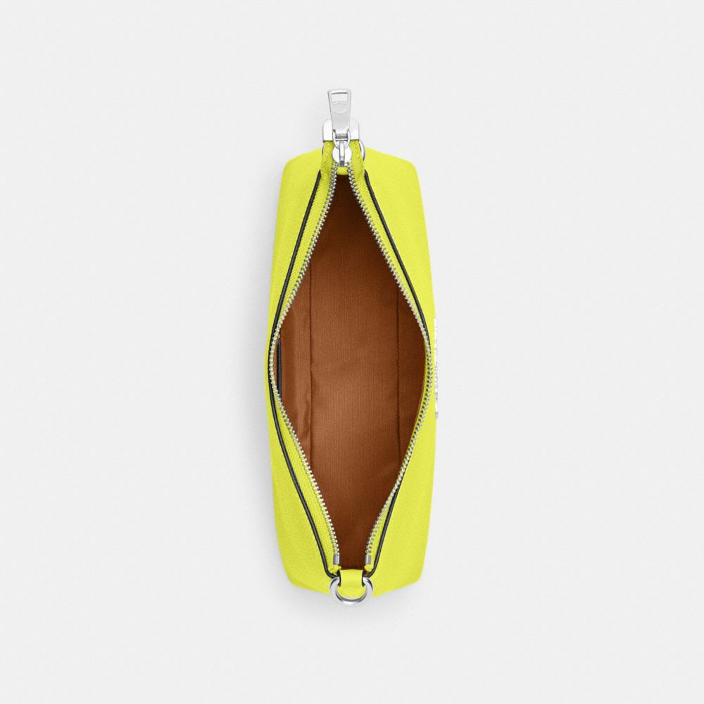 COACH®,CHARLOTTE SHOULDER BAG,Leather,Anniversary,Silver/Bright Yellow,Inside View,Top View