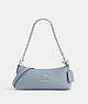 COACH®,CHARLOTTE SHOULDER BAG,Leather,Anniversary,Silver/Grey Mist,Front View