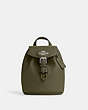 COACH®,AMELIA CONVERTIBLE BACKPACK,Leather,Everyday,Silver/Olive Drab,Front View