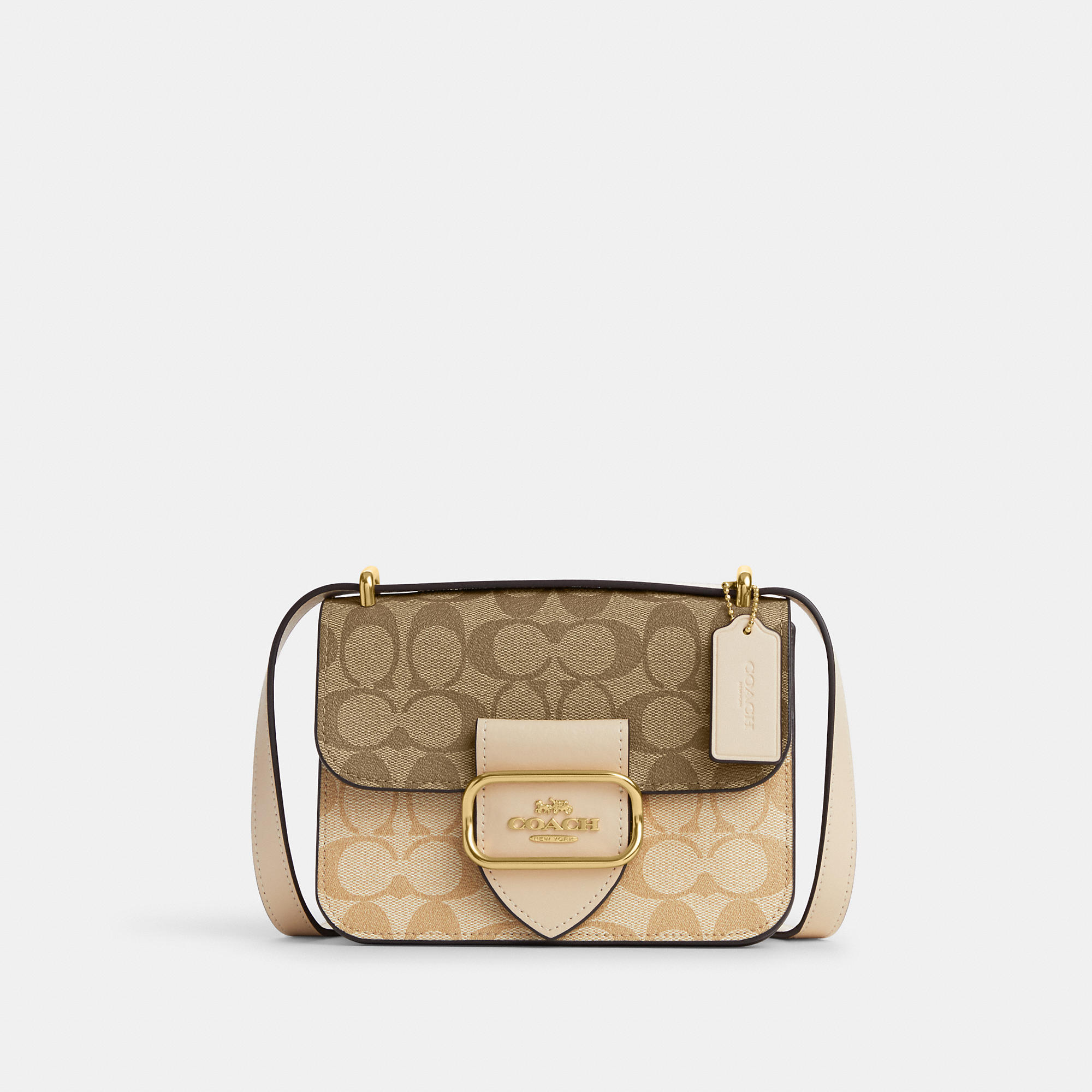 Shop Coach Outlet Morgan Square Crossbody Bag In Blocked Signature Canvas In Multi