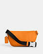 COACH®,MINI BELT BAG,Leather,Travel,Silver/Bright Mandarin,Back View
