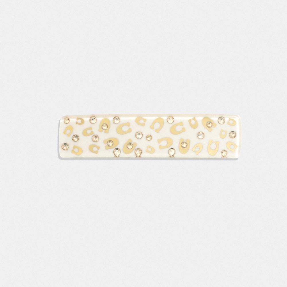 Coach Signature Resin Wide Hair Barrette Big Apple Buddy