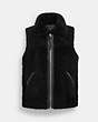 COACH®,REVERSIBLE SHEARLING VEST,Black,Angle View