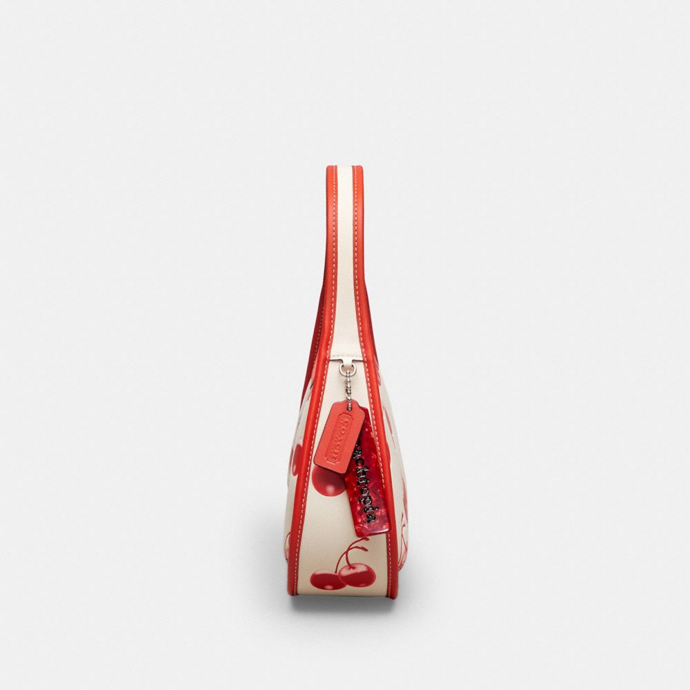 Coach Ergo Shoulder Bag In Topia Leather With Cherry Print In Cloud Multi