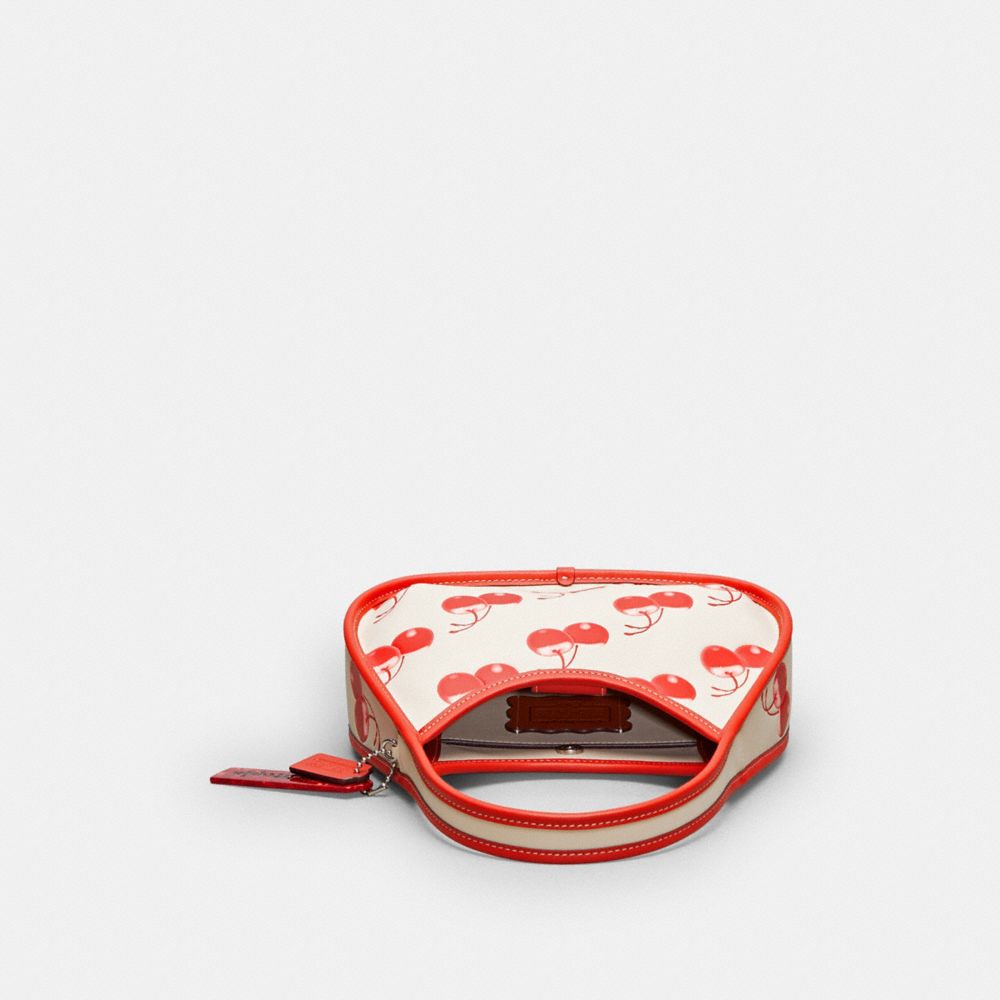 Coach Ergo Shoulder Bag In Topia Leather With Cherry Print In Cloud Multi