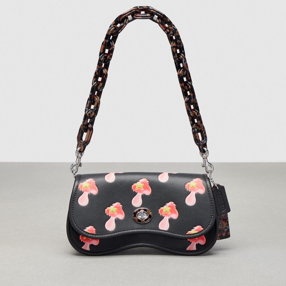 Wavy Dinky In Coachtopia Leather With Mushroom Print