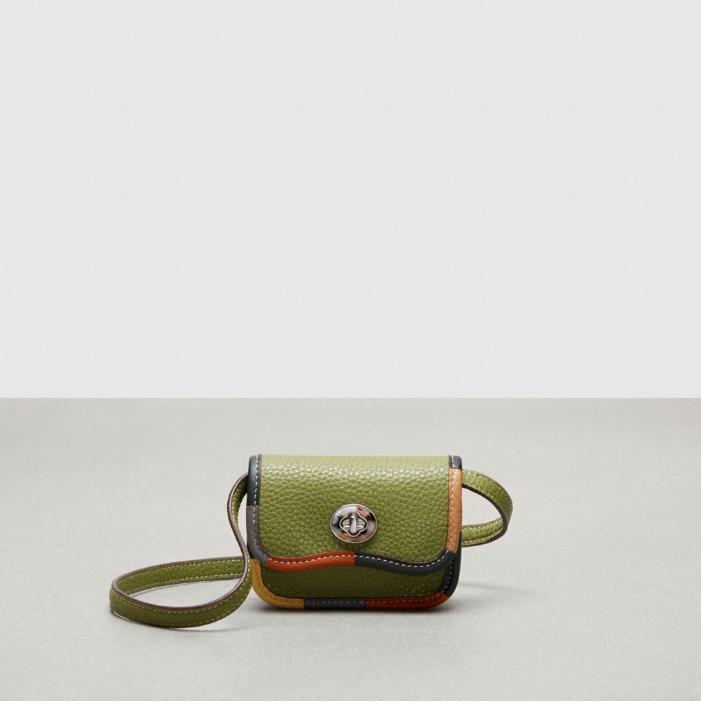 Wavy Wallet With Crossbody Strap In Crinkled Patent Coachtopia