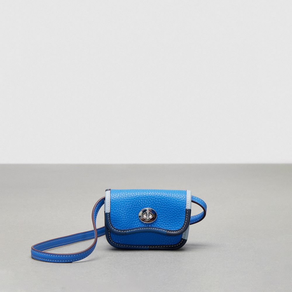 Wavy Wallet With Crossbody Strap And Upcrafted Scrap Binding In Coachtopia Leather