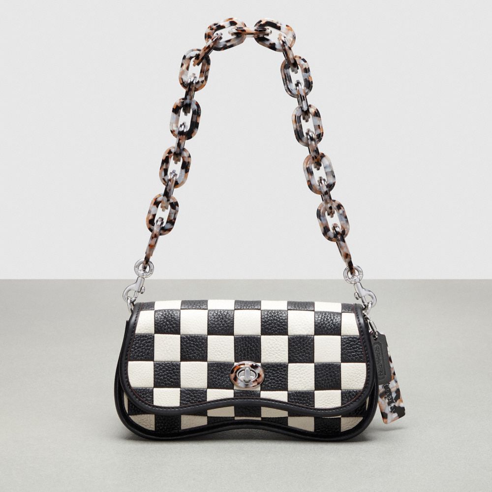 Wavy Dinky In Checkerboard Upcrafted Leather