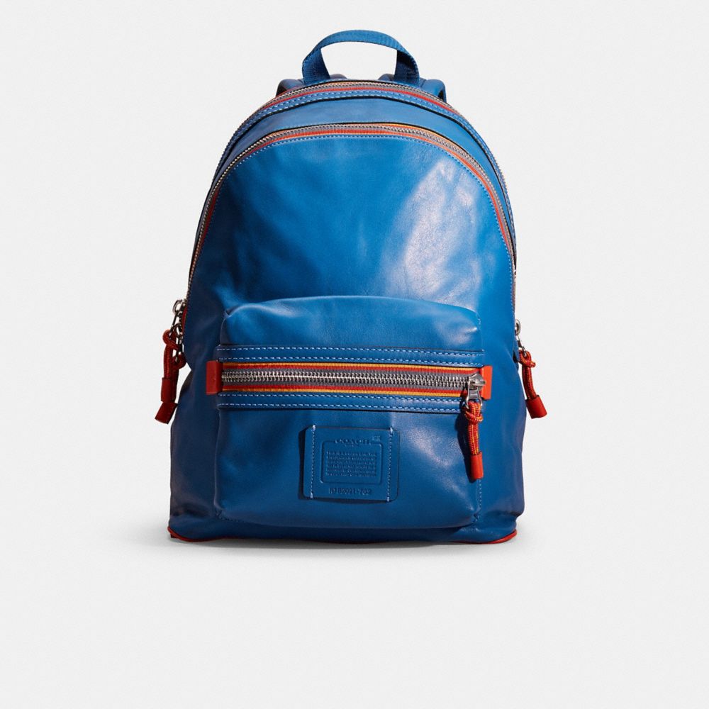 Coach Restored Academy Backpack With Varsity Zipper In Silver/pacific