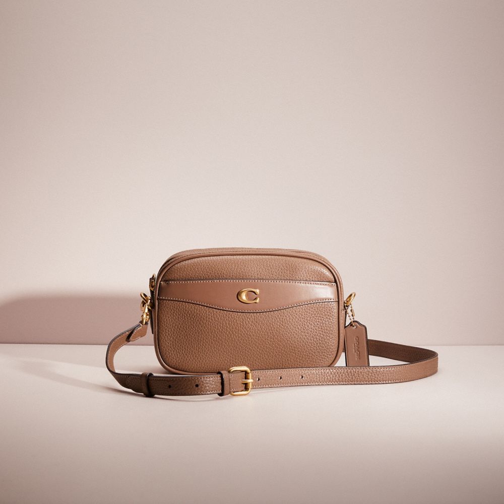 Coach Restored Camera Bag In Brass/dark Stone
