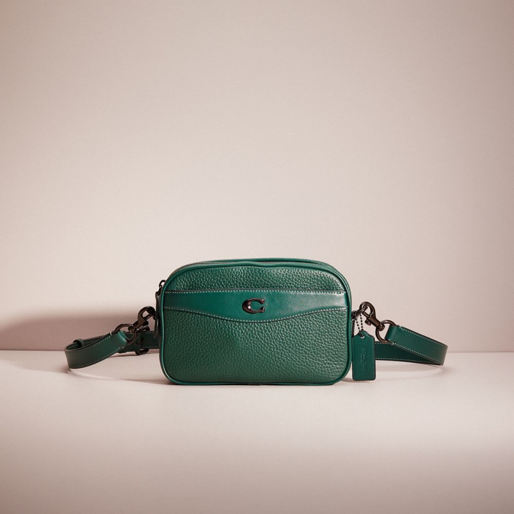 Coach Restored Camera Bag In Pewter/dark Pine